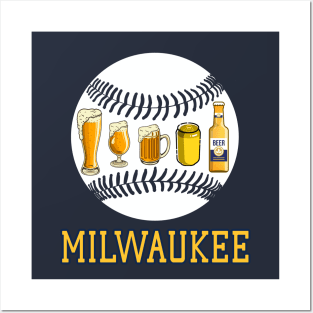 Vintage Milwaukee Baseball Brewery And Beers For Game Day Posters and Art